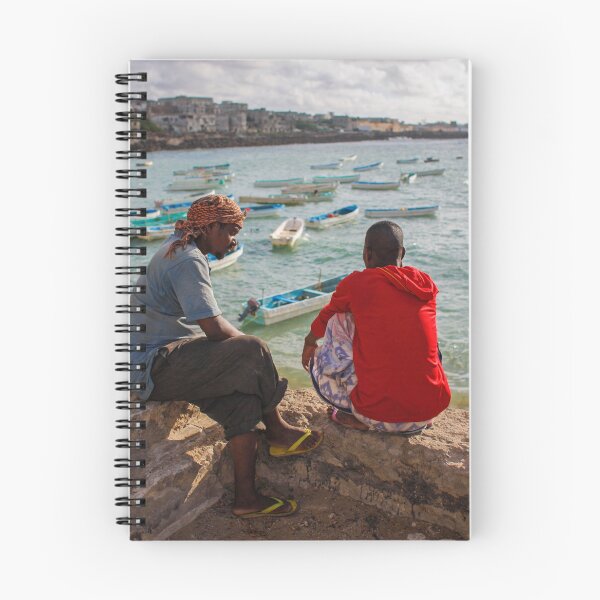 Item preview, Somali men look out across Mogadishu's fishing harbour designed and sold by VintageSomalia.