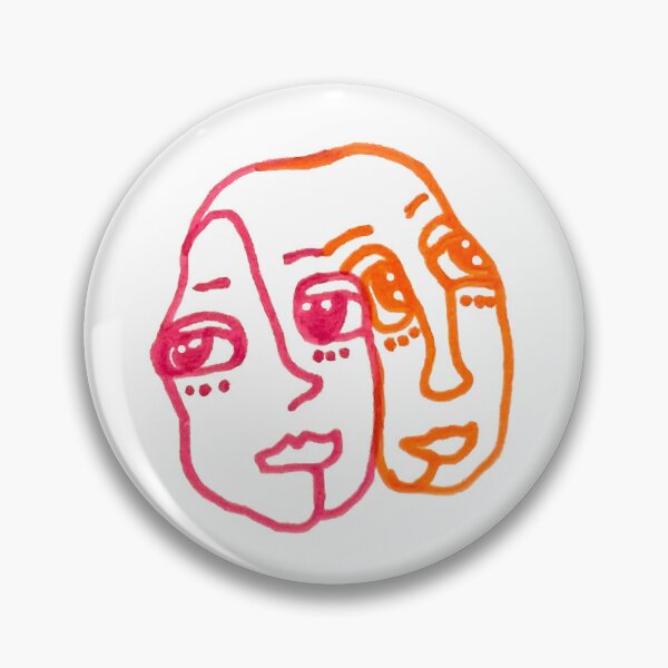 Item preview, Pink&Orange Abstract Faces designed and sold by gigi009.