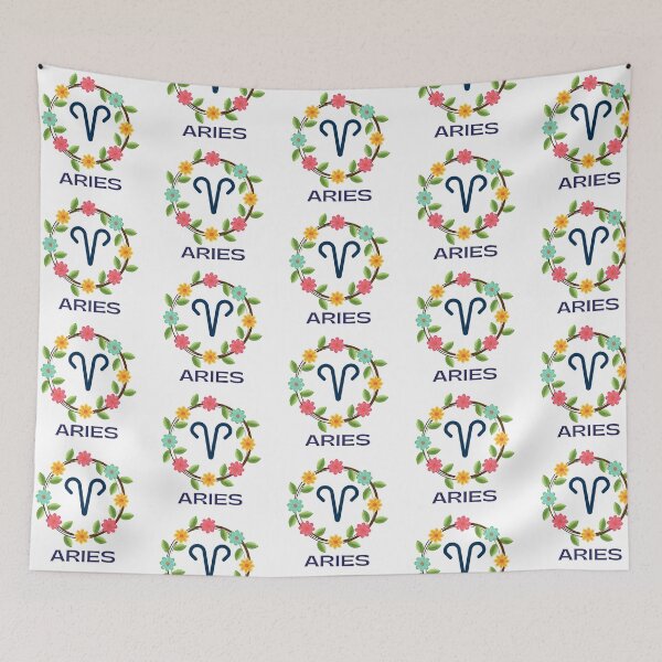 Item preview, Floral Aries Zodiac Sign designed and sold by Hellofriendco.