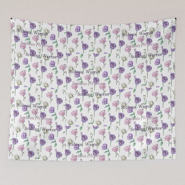 Aperçu de l'œuvre Motif floral de guerrier scoliose créée et vendue par hopescoliosis.