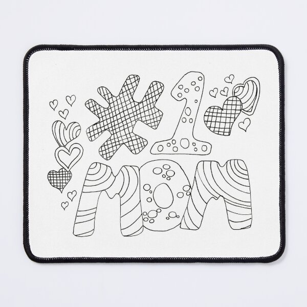 Item preview, # Number 1 Mom Hand Drawn Doodle Paint Colour Color Your Own designed and sold by H3designs.