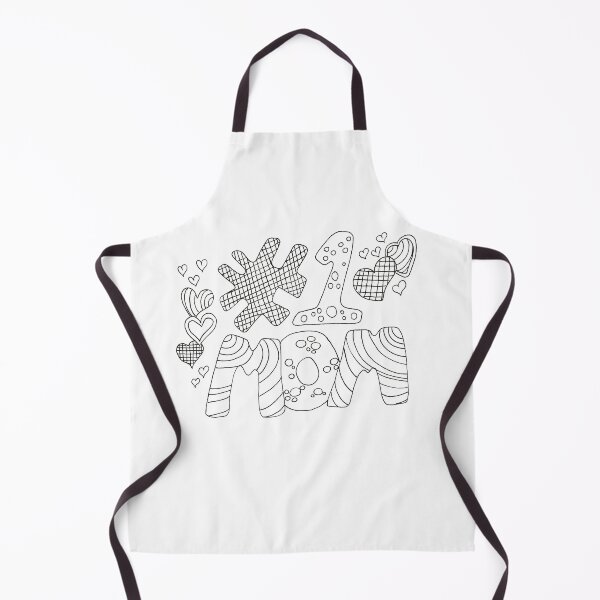 Item preview, # Number 1 Mom Hand Drawn Doodle Paint Colour Color Your Own designed and sold by H3designs.