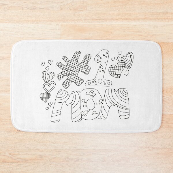 Item preview, # Number 1 Mom Hand Drawn Doodle Paint Colour Color Your Own designed and sold by H3designs.