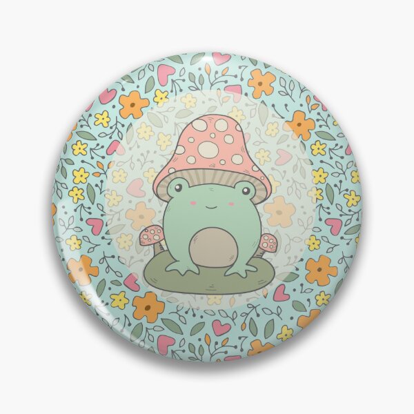 Item preview, Cottagecore Frog Farmhouse Floral Pattern - Pale Blue designed and sold by GrimButterfly.