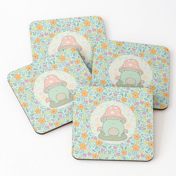 Item preview, Cottagecore Frog Farmhouse Floral Pattern - Pale Blue designed and sold by GrimButterfly.