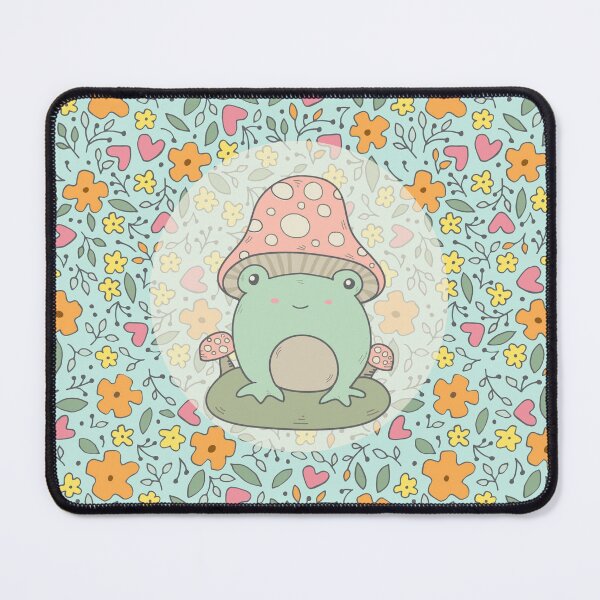 Item preview, Cottagecore Frog Farmhouse Floral Pattern - Pale Blue designed and sold by GrimButterfly.