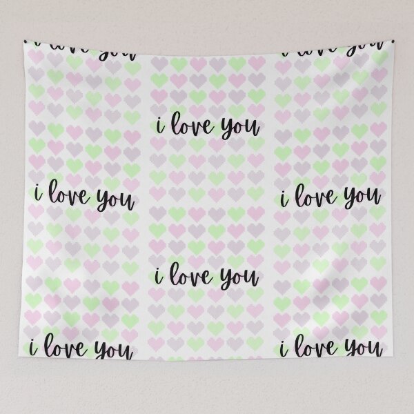 Item preview, i love you with pastel hearts designed and sold by janishataneja.