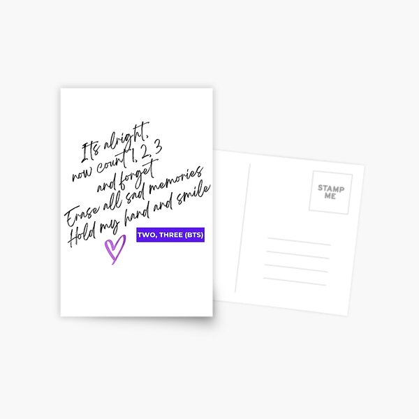 Carte Postale Paroles De Chanson Bts Zero O Clock Par Imgoodimdone Redbubble