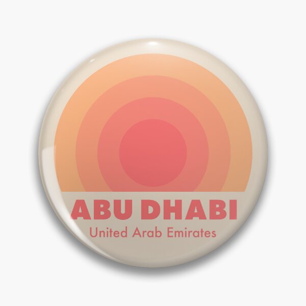 Item preview, Abu Dhabi UAE Retro Rainbow Badge Orange designed and sold by modeoftravel.