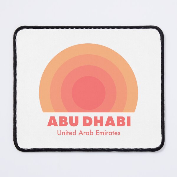Item preview, Abu Dhabi UAE Retro Rainbow Badge Orange designed and sold by modeoftravel.