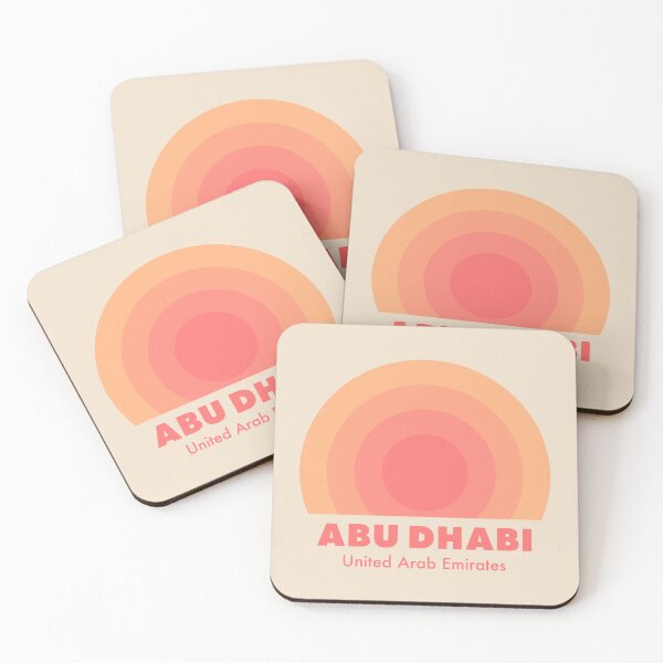Item preview, Abu Dhabi UAE Retro Rainbow Badge Orange designed and sold by modeoftravel.