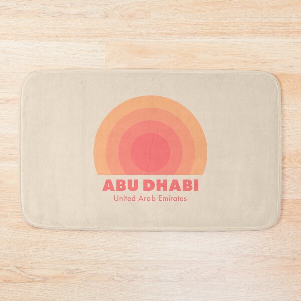 Item preview, Abu Dhabi UAE Retro Rainbow Badge Orange designed and sold by modeoftravel.
