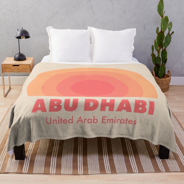 Item preview, Abu Dhabi UAE Retro Rainbow Badge Orange designed and sold by modeoftravel.