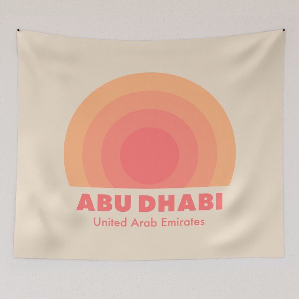 Item preview, Abu Dhabi UAE Retro Rainbow Badge Orange designed and sold by modeoftravel.