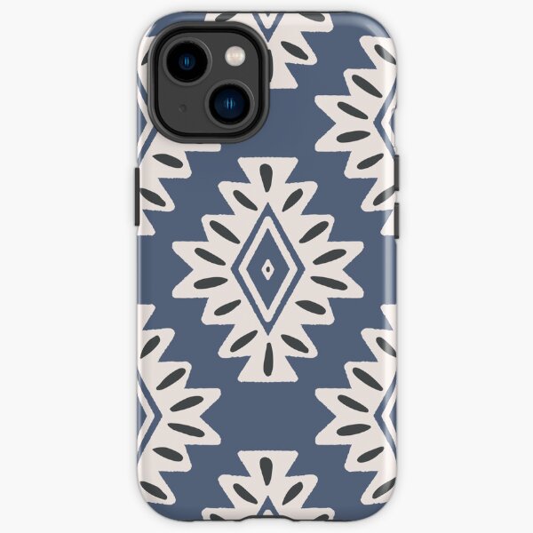 abstract aztec geometric - navy blue iPhone Tough Case