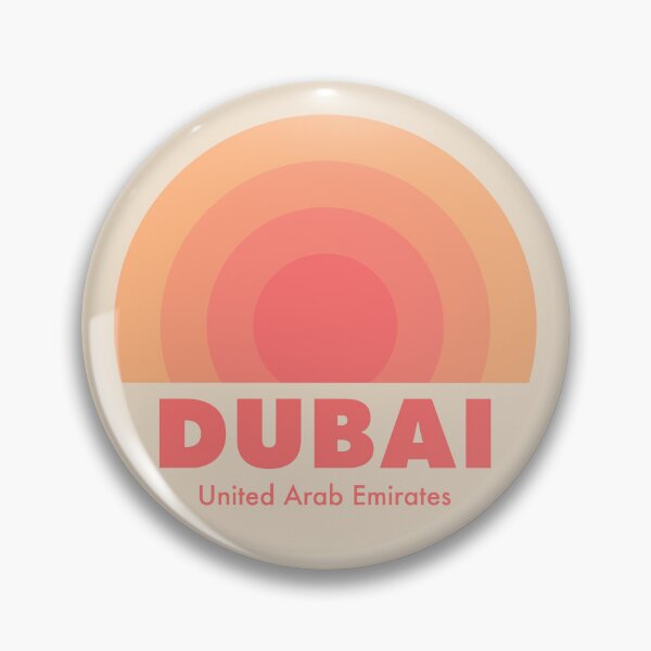 Item preview, Dubai UAE Retro Rainbow Badge Orange designed and sold by modeoftravel.