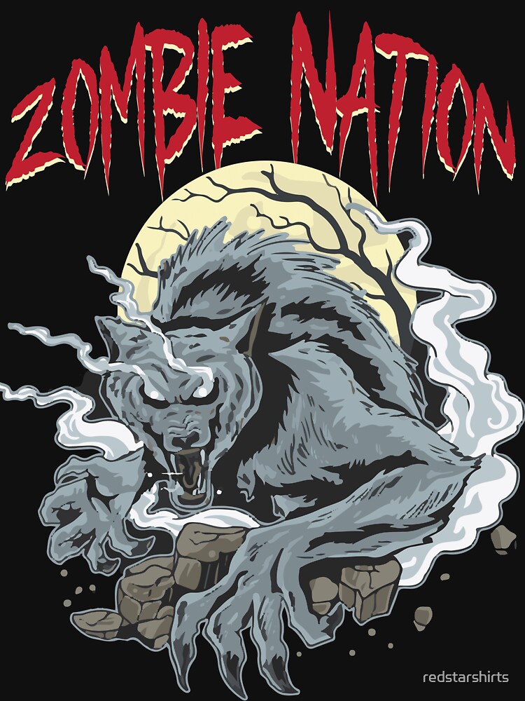 Thumbnail 7 of 7, Essential T-Shirt, Zombie Nation - Werewolf designed and sold by redstarshirts.
