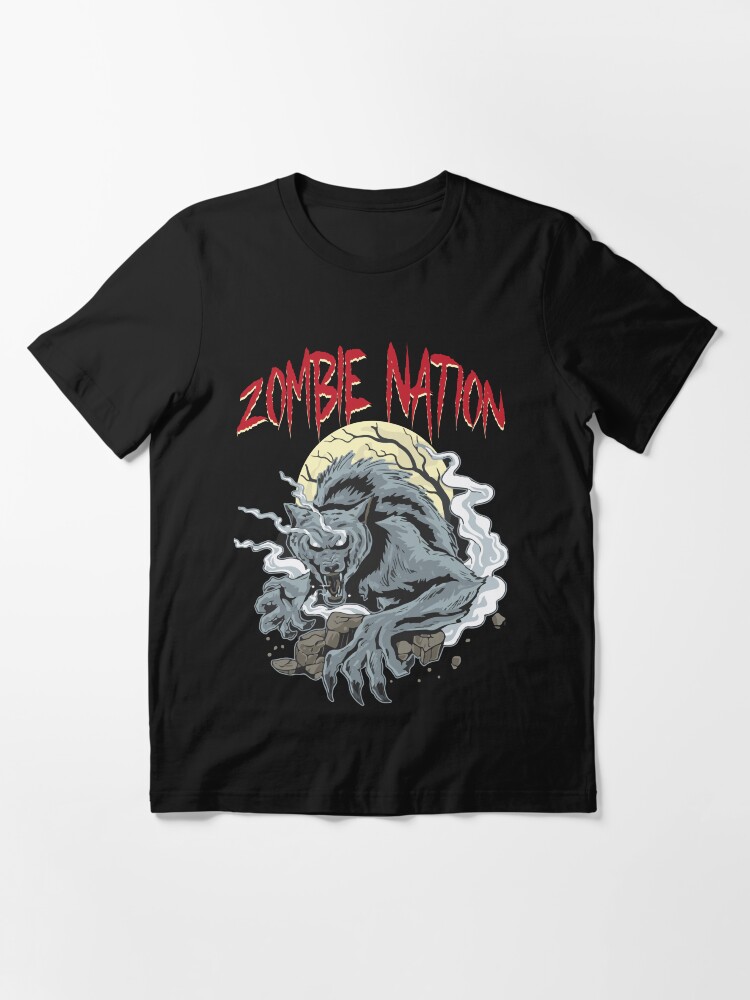 Thumbnail 3 of 7, Essential T-Shirt, Zombie Nation - Werewolf  designed and sold by redstarshirts.