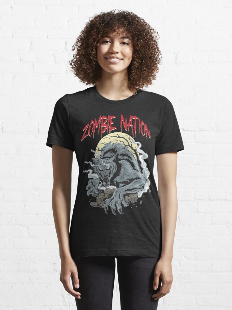 Thumbnail 6 of 7, Essential T-Shirt, Zombie Nation - Werewolf designed and sold by redstarshirts.