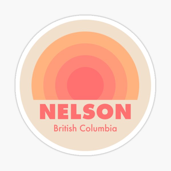 Item preview, Nelson British Columbia Retro Rainbow Badge Orange designed and sold by modeoftravel.