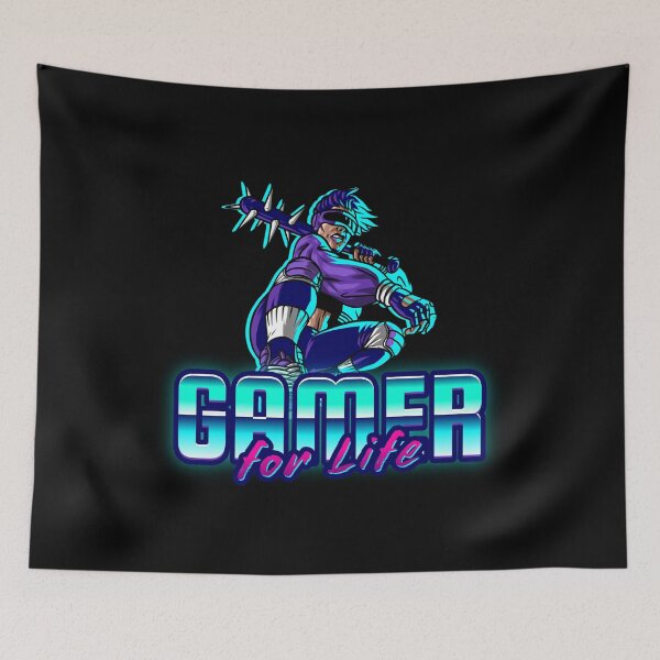 Item preview, Gamer for Life with Retro Futuristic Warrior designed and sold by PRIVARSHU.