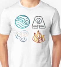 Avatar die letzten Airbender Element Symbole Unisex T-Shirt