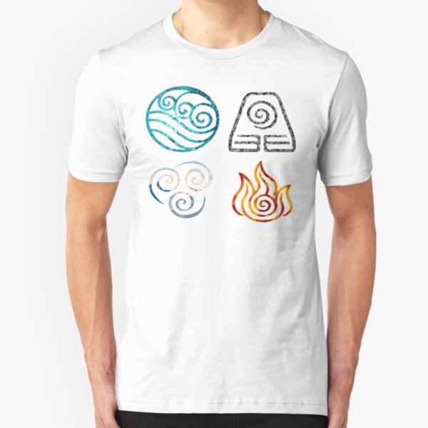 Avatar the Last Airbender Element Symbols Slim Fit T-Shirt