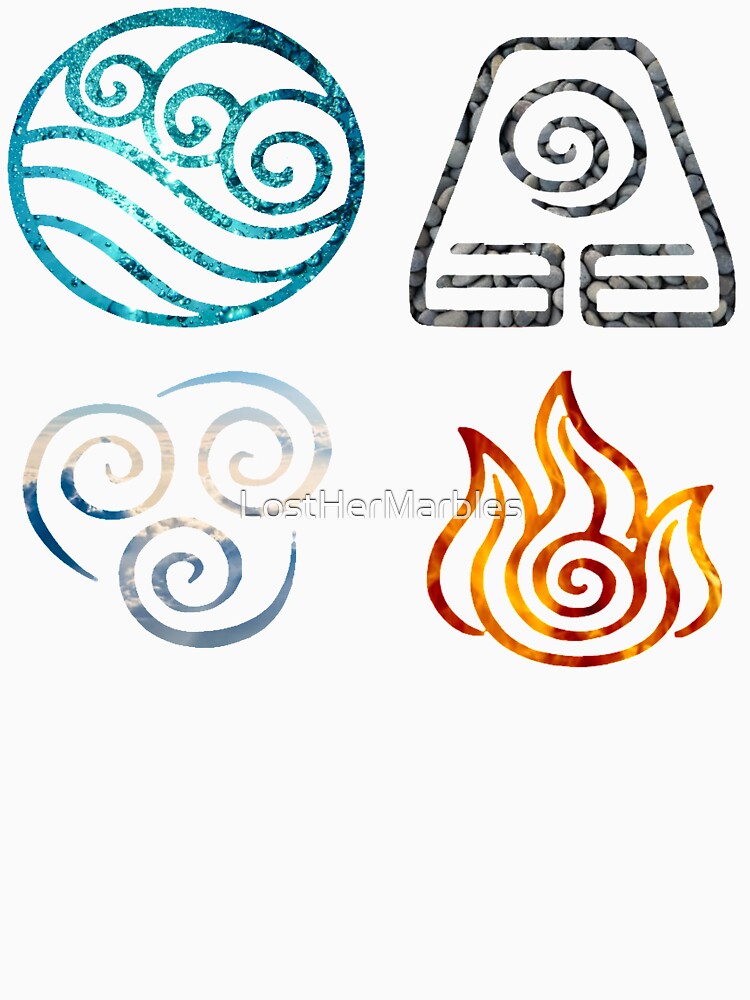Thumbnail 7 of 7, Essential T-Shirt, Avatar the Last Airbender Element Symbols designed and sold by LostHerMarbles.
