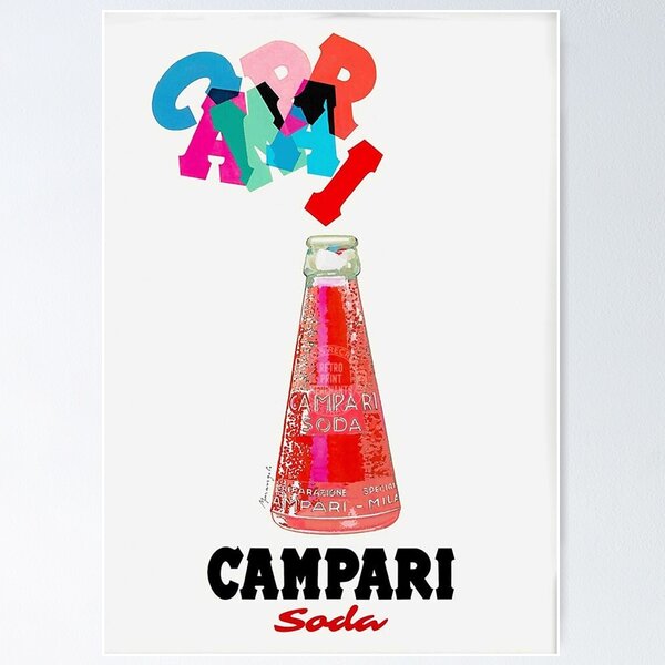  For Your Thirst (Per la Vostra Sete) - Campari Soda - Vintage  Advertising Poster by Franz Marangolo c.1950 - Master Art Print (Unframed)  12in x 18in: Posters & Prints