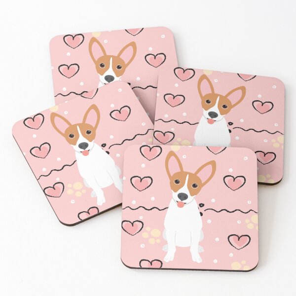 Item preview, Love Fawn and White Rat Terrier designed and sold by Lulupainting.