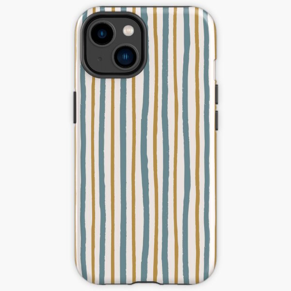 wonky stripes blue and gold iPhone Tough Case