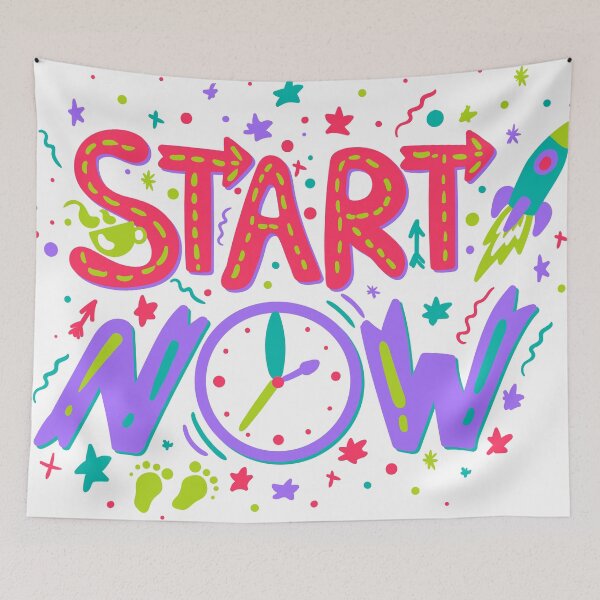 Item preview, Start Now Motivational and Inspirational Typography designed and sold by KawaiiTops.
