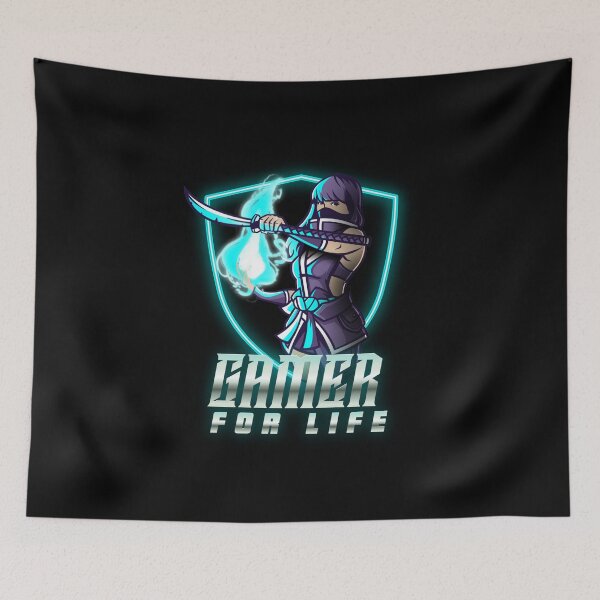 Item preview, Gamer for Life with Female Sentinel Ninja designed and sold by PRIVARSHU.