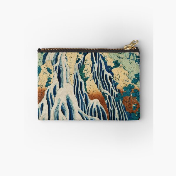 Item preview, Traditional Japanese Landscape of a Waterfall and Japanese Travelers  designed and sold by FrostMintStudio.