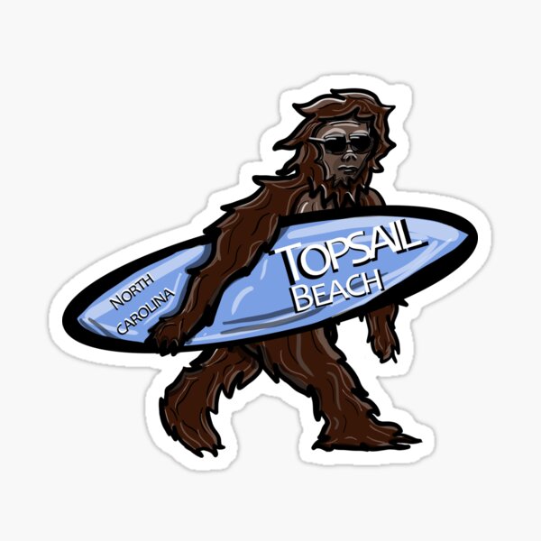 Item preview, Bigfoot Topsail Beach with Surfboard version 2 designed and sold by Juliagreen1.
