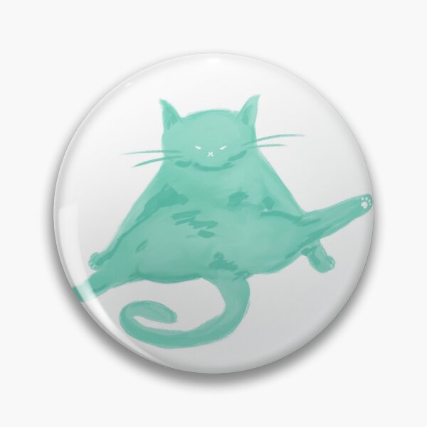 Item preview, Cute chubby chonky grumpy ghost cat design -Minty green colour palette  designed and sold by Balsamista-art.