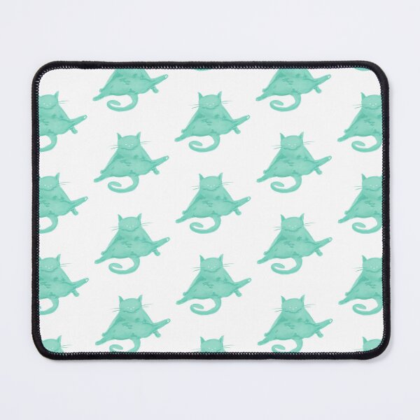 Item preview, Cute chubby chonky grumpy ghost cat design -Minty green colour palette  designed and sold by Balsamista-art.