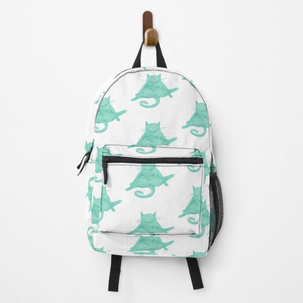Item preview, Cute chubby chonky grumpy ghost cat design -Minty green colour palette designed and sold by Balsamista-art.