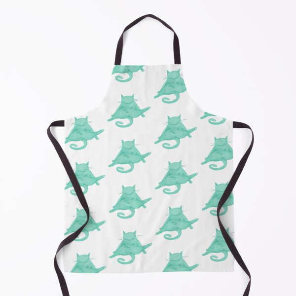 Item preview, Cute chubby chonky grumpy ghost cat design -Minty green colour palette designed and sold by Balsamista-art.