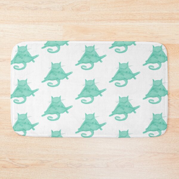 Item preview, Cute chubby chonky grumpy ghost cat design -Minty green colour palette  designed and sold by Balsamista-art.