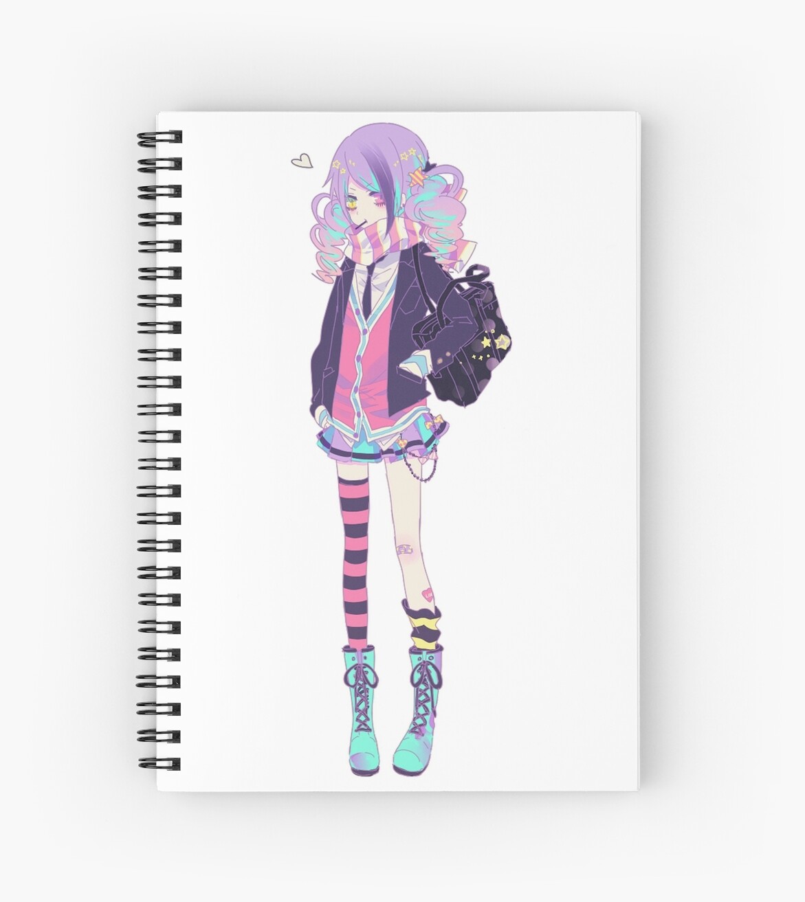 "Kawaii Pastel Goth Girl #2" Spiral Notebook by sadboiz95 ...