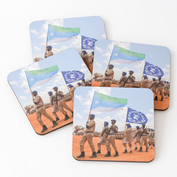 Item preview, Newly trained Somali Police officers march during a pass out parade in Kismayo  designed and sold by VintageSomalia.