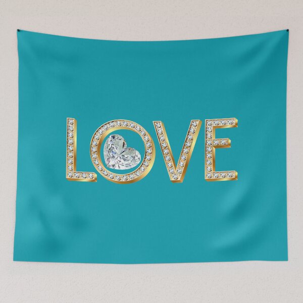 Item preview, Diamond LOVE Forever (on Aqua) designed and sold by PawsitiveMum.