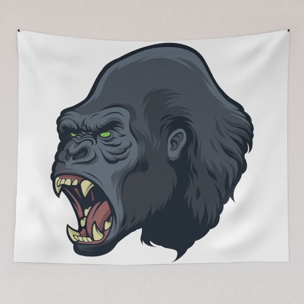 Artikelvorschau, wütendes Gorilla Gesicht Kopf grüne Augen Tierwelt Primat Affe Afrika entworfen und verkauft von Natmals.