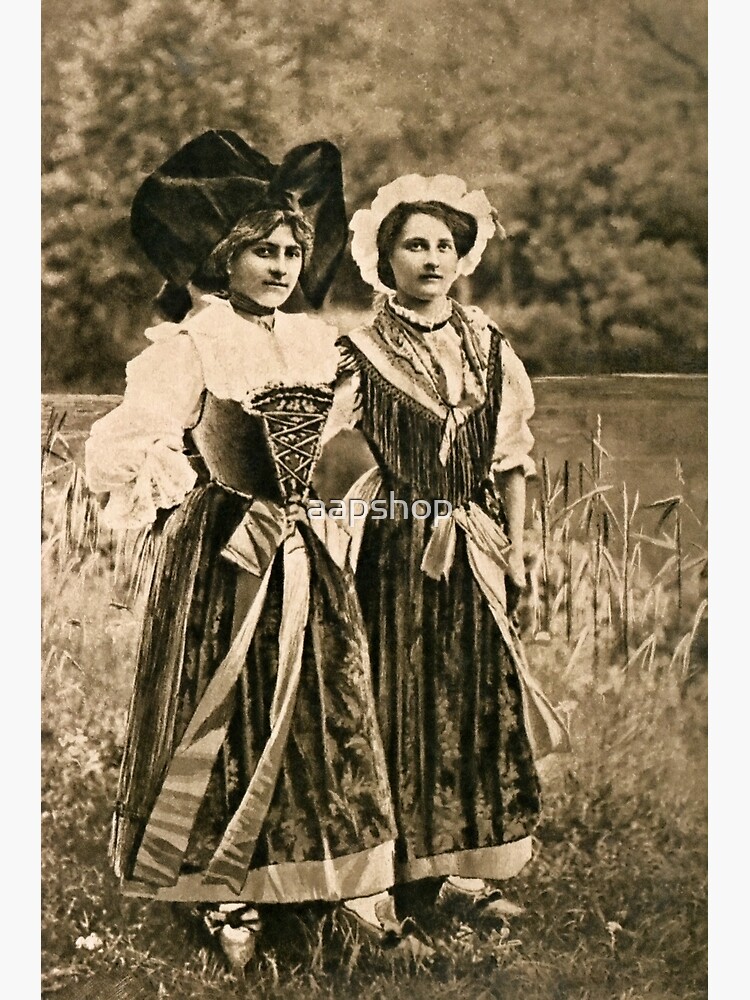Vintage traditional women from Alsace and Lorraine