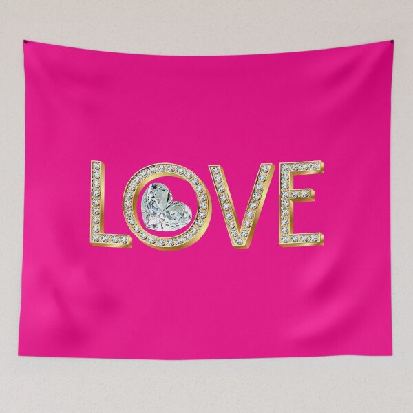Item preview, Diamond LOVE Forever (on Hot Pink) designed and sold by PawsitiveMum.