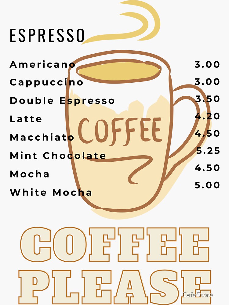 Menu  Cups Espresso Cafe