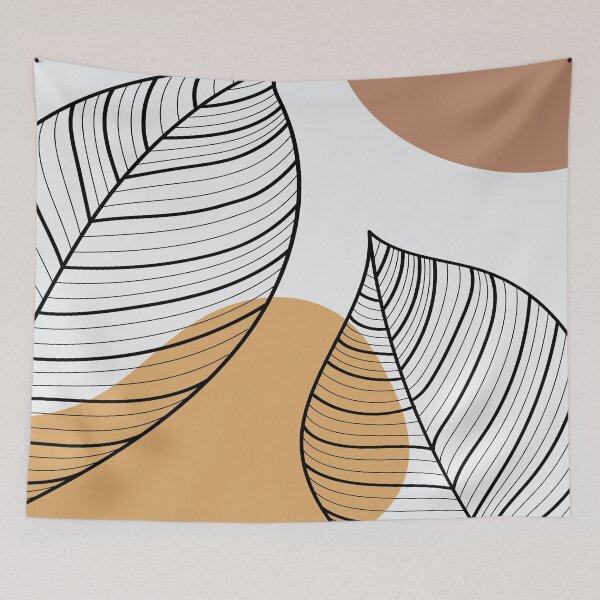Item preview, Beige Black and Orange Abstract Flower Art designed and sold by HStudioPrints.