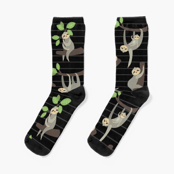 Vista previa del artículo con la obra «Animales exóticos planos Perezosos florales lindos Calcetines divertidos de animales perezosos perezosos lindos para hombres y mujeres Idea de regalos», diseñado y vendido por NOorYES.