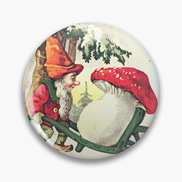 Item preview, Estampado de gnomos y setas vintage, postal/ilustración de Navidad de invierno designed and sold by LaundrySalt.